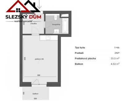 Pronájem bytu, 1+kk, 40 m²