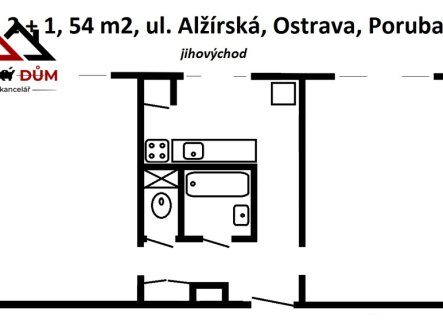 Pronájem bytu, 2+1, 54 m²