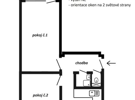 Prodej bytu, 2+1, 56 m²