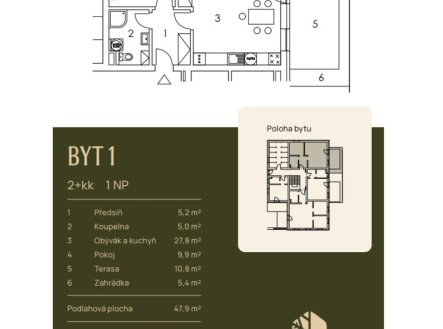 Prodej bytu, 1+kk, 48 m²