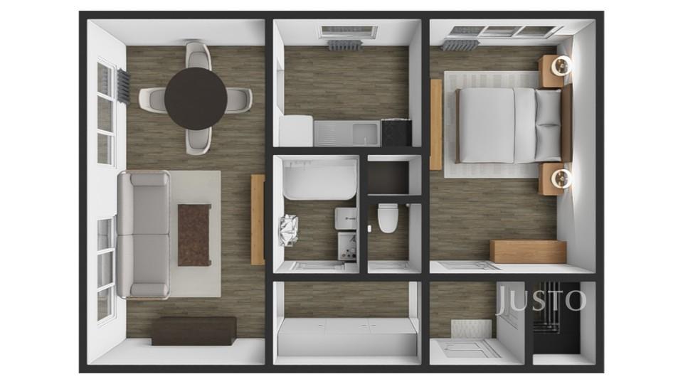 Prodej 2+1 46 m² + parkování