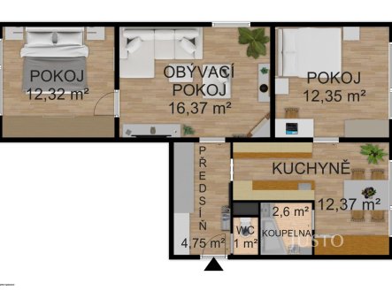 Prodej bytu, 3+1, 63 m²