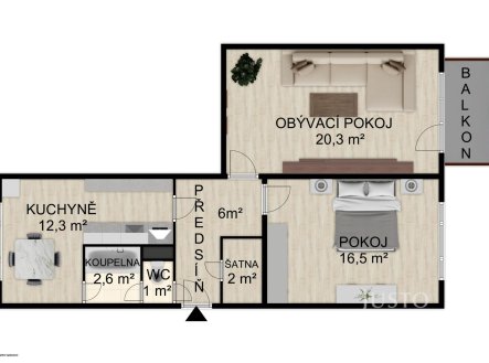 Prodej bytu, 2+1, 63 m²