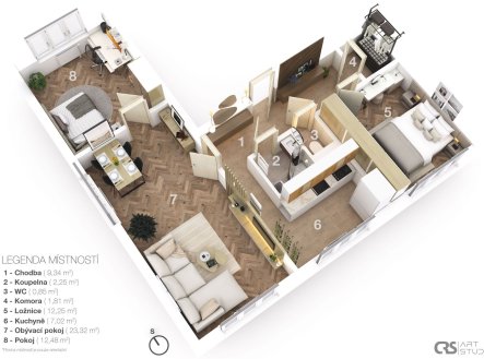 Prodej bytu, 3+1, 70 m²