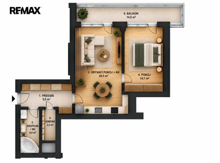 Prodej bytu, 2+kk, 78 m²
