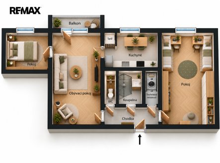 Pronájem bytu, 3+1, 61 m²