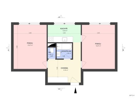 Prodej bytu, 2+1, 51 m²