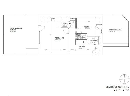 Pronájem bytu, 2+kk, 52 m²