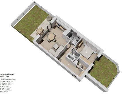 Pronájem bytu, 2+kk, 52 m²