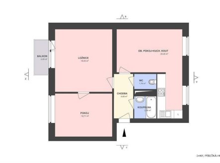 Pronájem bytu, 3+kk, 63 m²