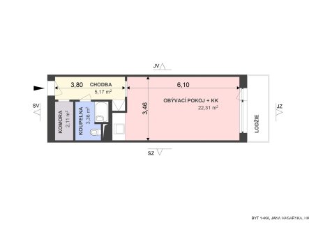 Prodej bytu, 1+kk, 35 m²