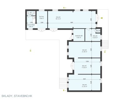 Pronájem skladu, 124 m²