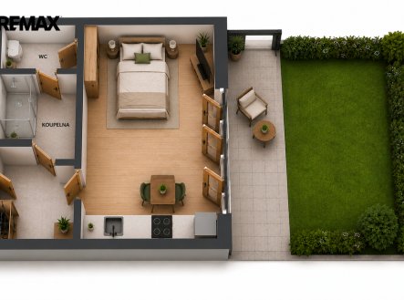 Pronájem bytu, 1+kk, 64 m²