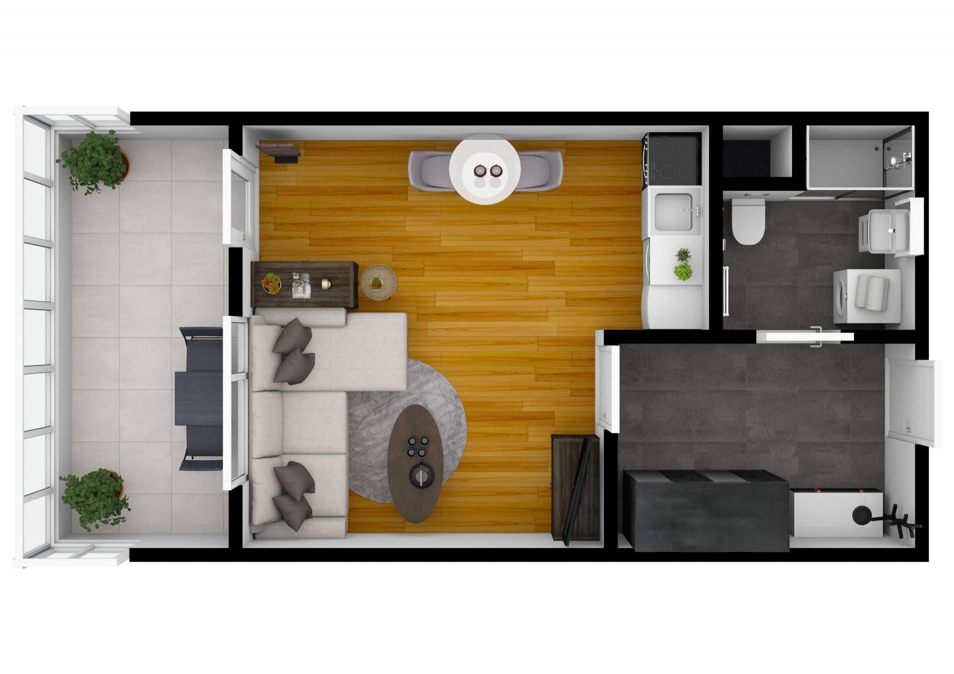 Pronájem byt 1kk/L, 31m², lodžie 9m², ul. V Dolině, Praha-Michle