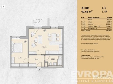 Prodej bytu, 2+kk, 65 m²