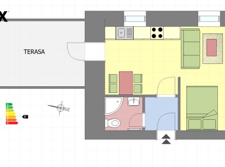 Pronájem bytu, 1+kk, 31 m²