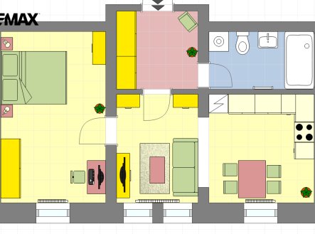 Pronájem bytu, 2+kk, 47 m²