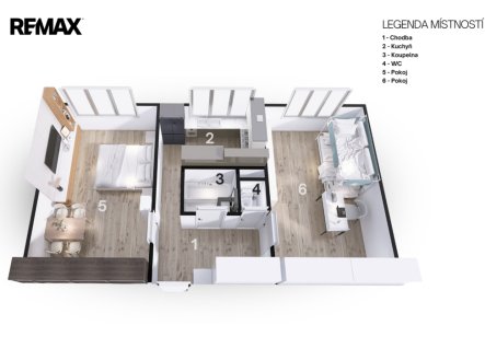 Prodej bytu, 2+1, 56 m²