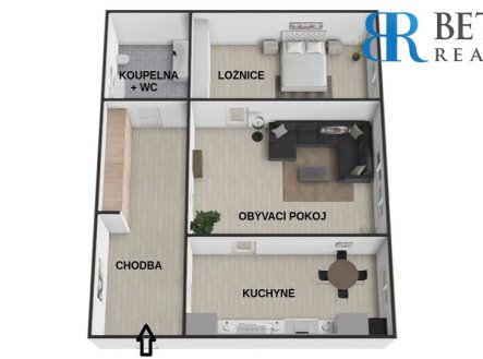 3d POPIS | Prodej bytu, 2+1, 60 m²