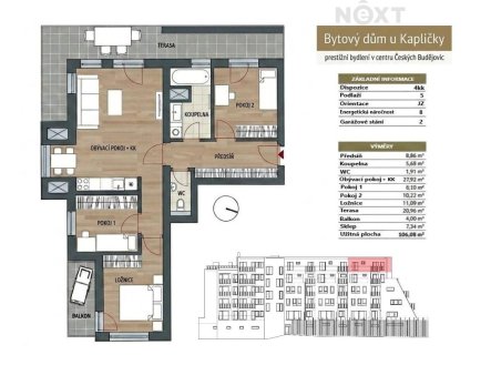 Prodej bytu, 4+kk, 106 m²