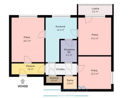 Prodej bytu, 3+1, 73,7 m²