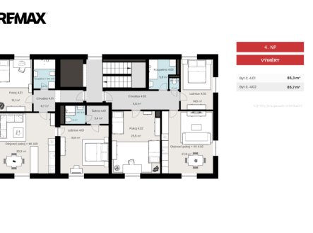 Prodej bytu, 3+kk, 86 m²