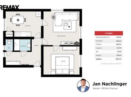 Prodej bytu, 2+1, 56 m²