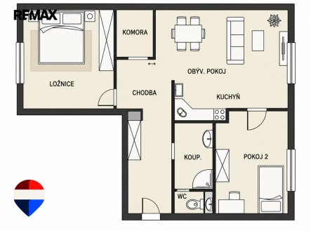 Prodej bytu, 3+kk, 66 m²