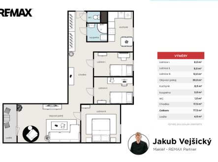 Pronájem bytu, 4+1, 82 m²