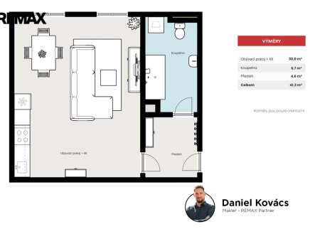 Pronájem bytu, 1+kk, 43 m²
