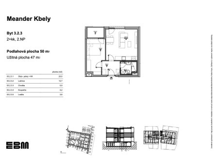 Prodej bytu, 2+kk, 50 m²