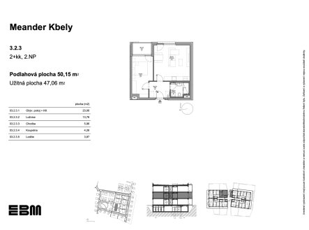 Prodej bytu, 2+kk, 50 m²