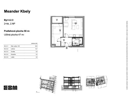 Prodej bytu, 2+kk, 50 m²