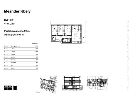 EBM-meander-kbely-1-2-7 | Prodej bytu, 4+kk, 99 m²
