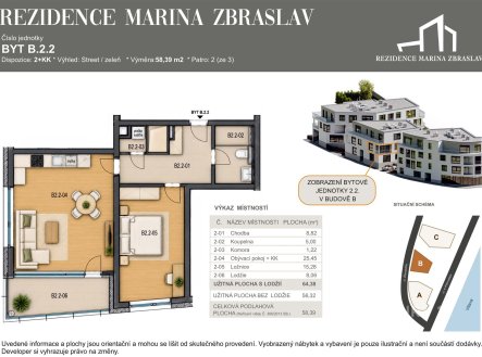 Prodej bytu, 2+kk, 58 m²