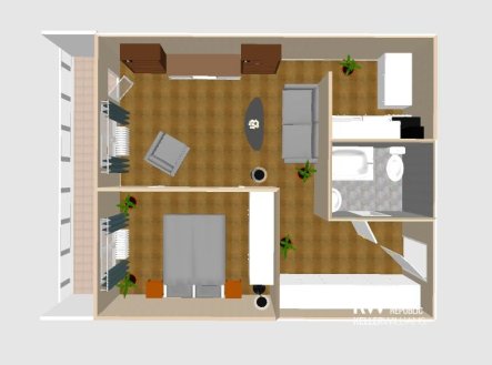 Pronájem bytu, 2+kk, 44 m²