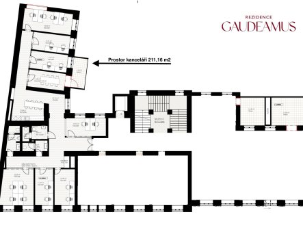 Pronájem kanceláře, 211 m²