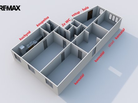 rozložení prostor ... | Pronájem - kanceláře, 150 m²
