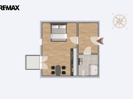 Pronájem bytu, 1+kk, 40 m²