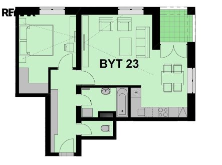 Pronájem bytu, 2+kk, 55 m²