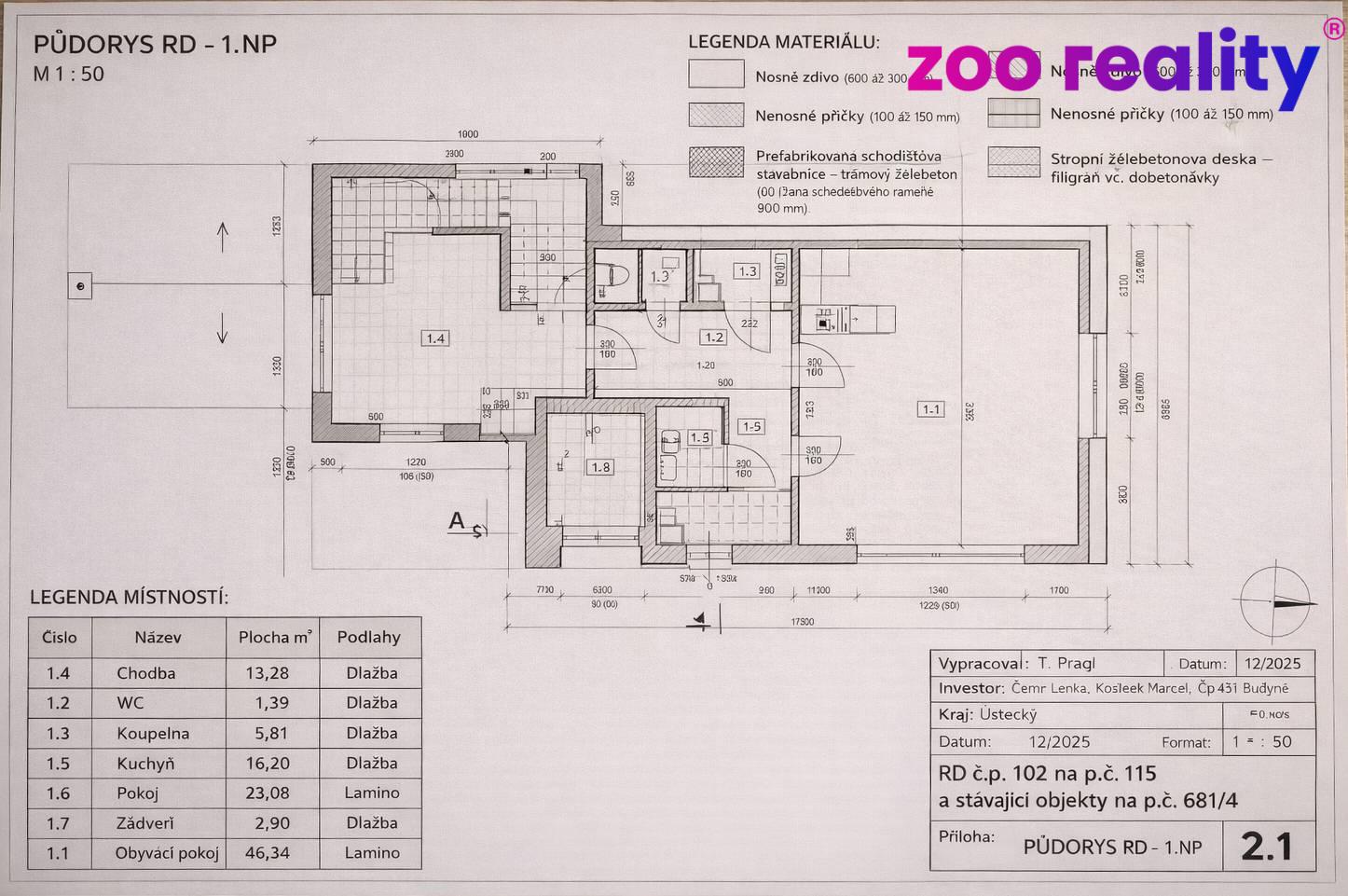 Prodej dům Rodinný, 152㎡|Ústecký kraj, Litoměřice, Radovesice, 102, 41002