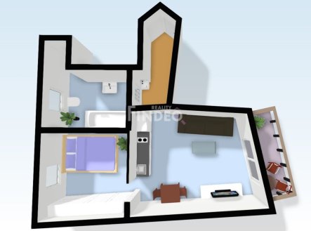 Pronájem bytu, 2+kk, 43 m²