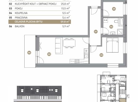 Prodej bytu, 2+kk, 65 m²