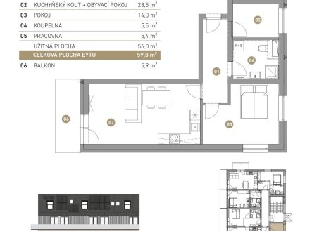 Prodej bytu, 2+kk, 65 m²