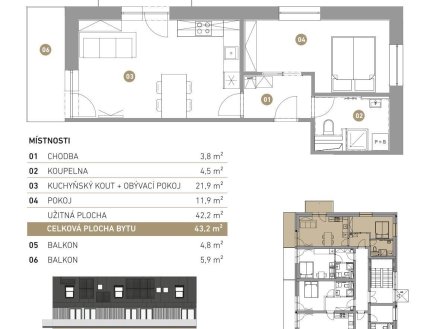Prodej bytu, 2+kk, 54 m²