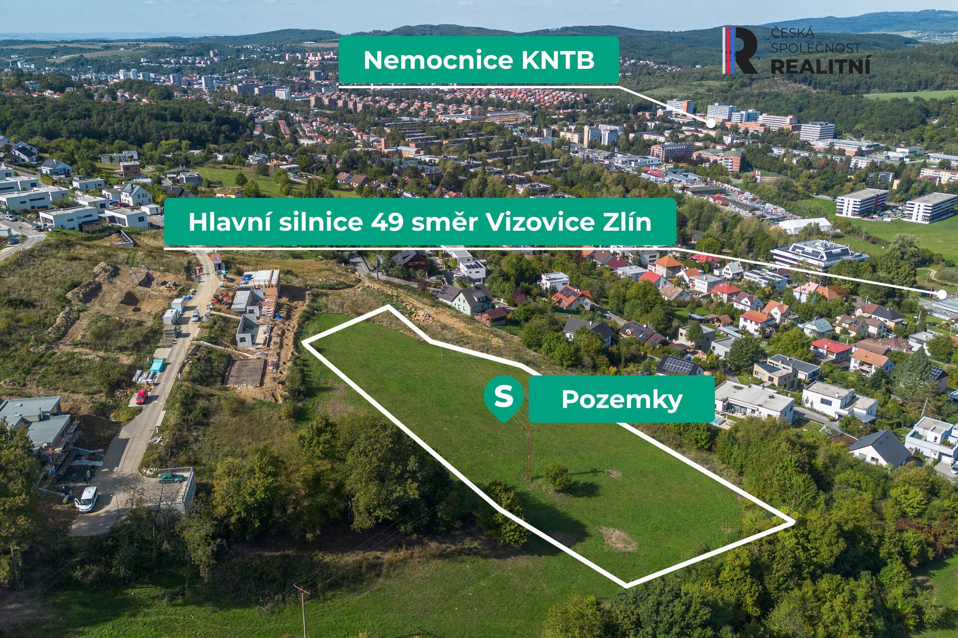 Prodej stavebního pozemku 8 375 m2, Boněcko, Zlín - Příluky.