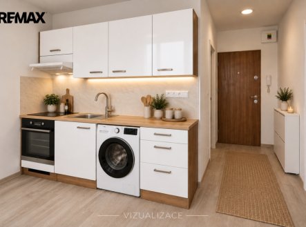 vizualizace kuchyně | Pronájem bytu, 1+1, 31 m²