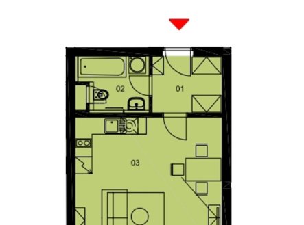 Pronájem bytu, 1+kk, 38 m²
