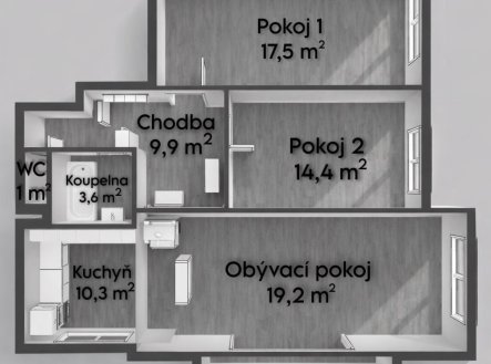Prodej bytu, 3+1, 76 m²