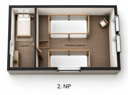 půdorys II.NP | Prodej - dům/vila, 100 m²
